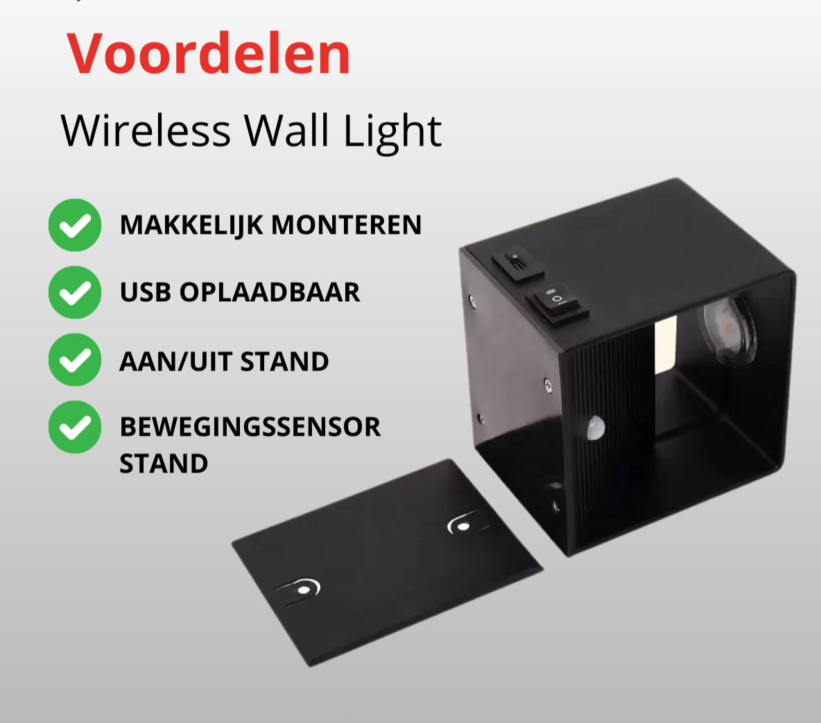 Oplaadbare draadloze Luna muurlamp